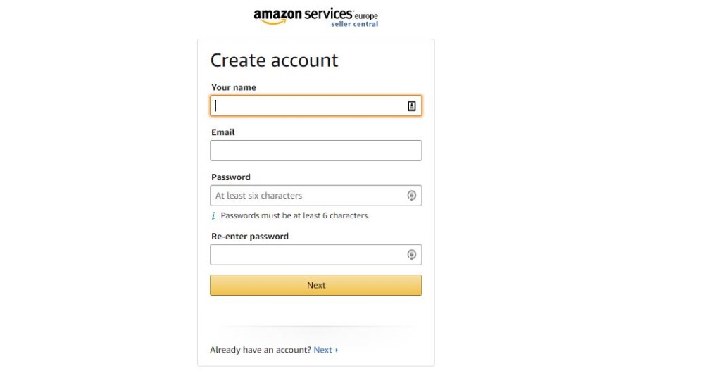 amazon selling account