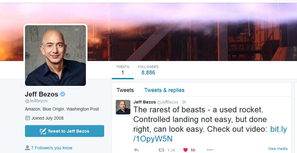 Amazon Jeff Bezos' First Tweet