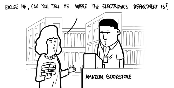 Amazon bookstore cartoon