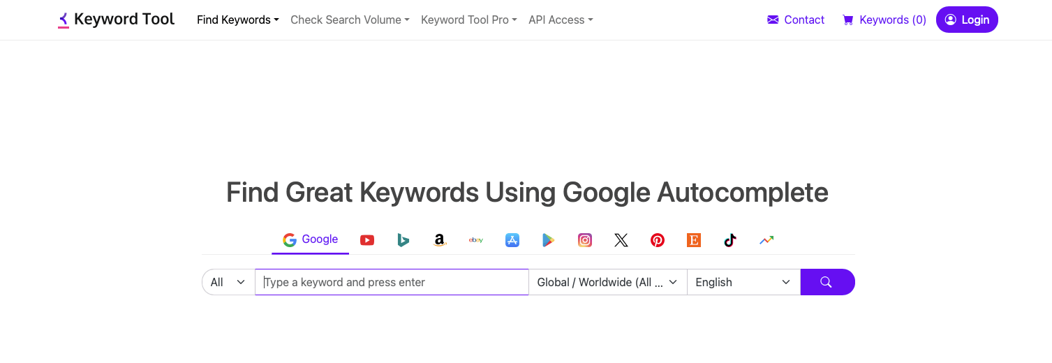 keyword tool