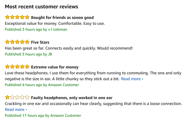 Product reviews