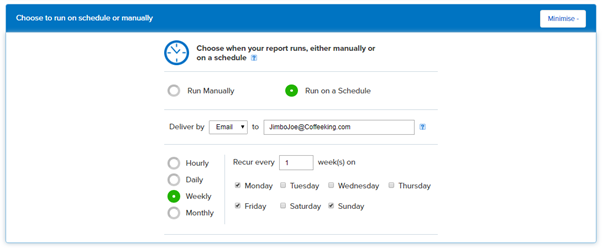 Schedule reports