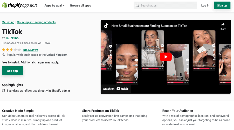 tiktok app for shopify